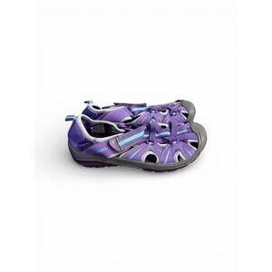 MERRELL Hydro Hiker Purple/Teal Closed Leather Fisherman Sport Sandals Size 5